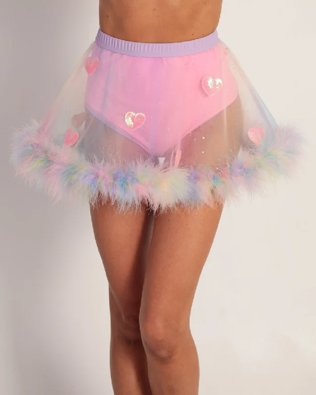 Ari x iHeartRaves Love's A Mesh Pastel Rainbow Skirt