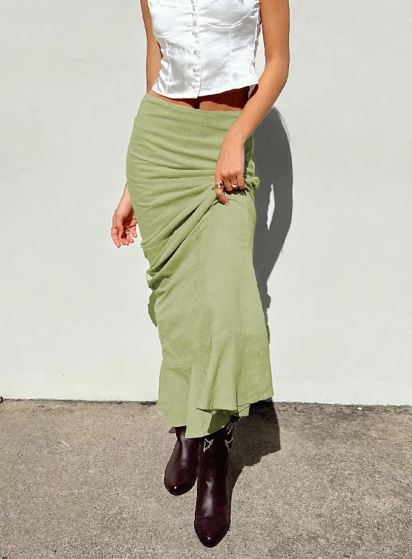 Raven Mid Rise Skirt Sage