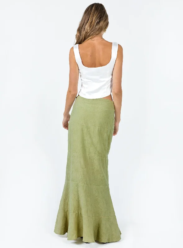 Raven Mid Rise Skirt Sage