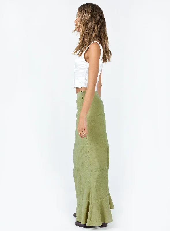 Raven Mid Rise Skirt Sage