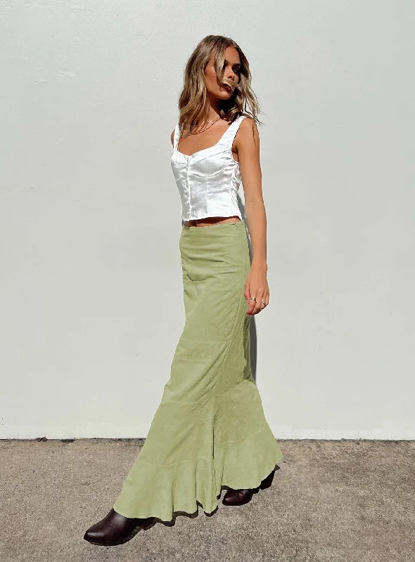 Raven Mid Rise Skirt Sage