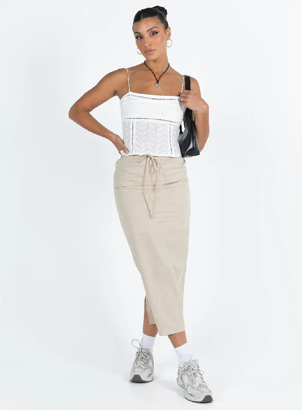 Tarrant Midi Skirt Beige