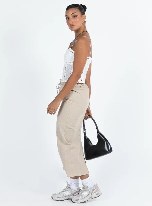 Tarrant Midi Skirt Beige