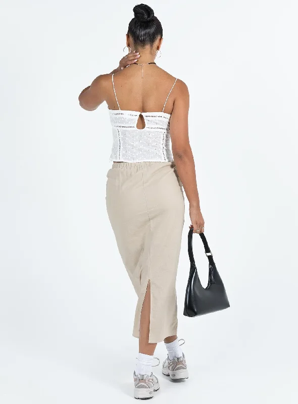 Tarrant Midi Skirt Beige