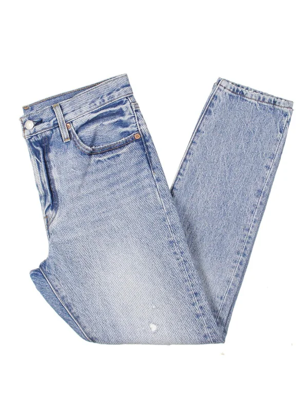 Stock Clearance501 Womens Destructed Button Fly Skinny Jeans