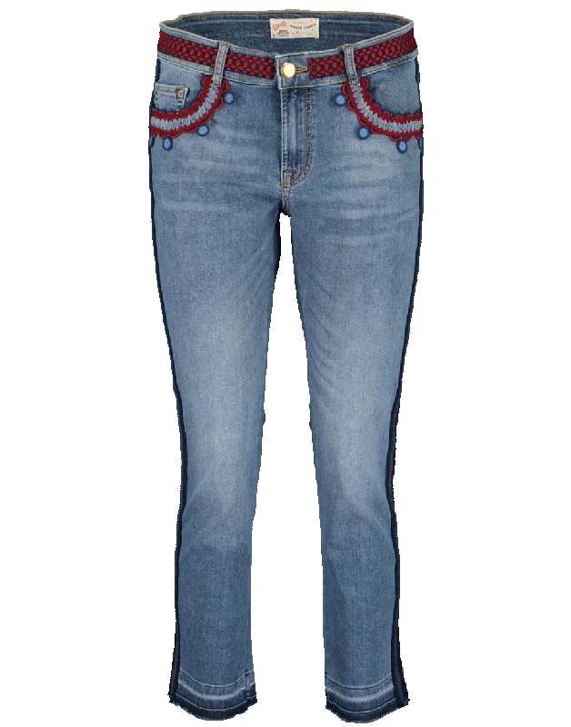 Winter SaleSequined Side Stripe Cropped Jeans