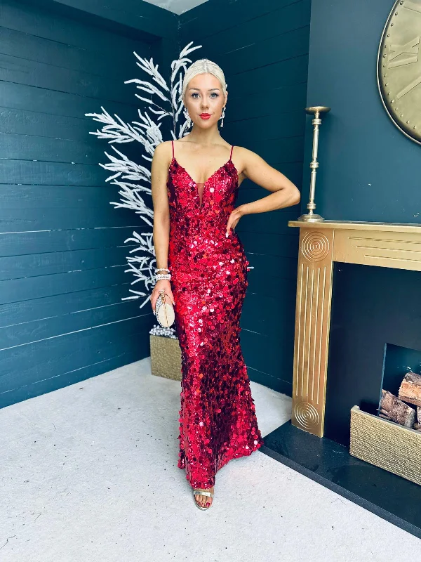 Coupon AvailableCeline Sequin Occasion Dress Ruby