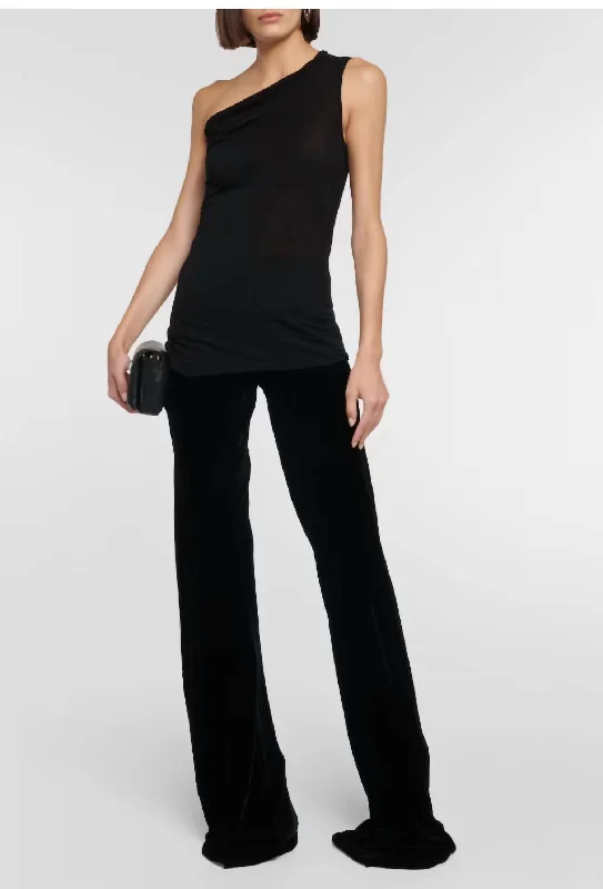 Secret SaleHigh Rise Velvet Trouser Pants In Black