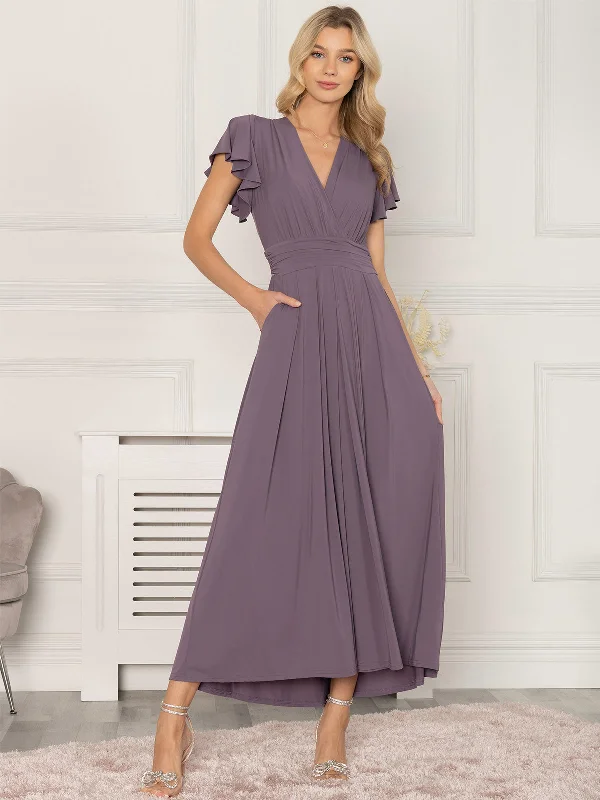 Stock - Up SaleJolie Moi Airene Cap Sleeve Maxi Dress, Mauve Purple