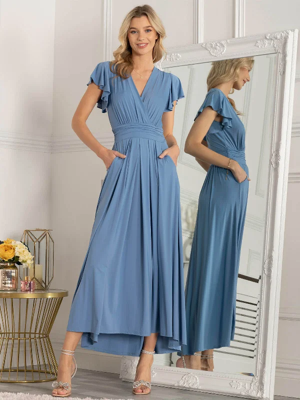 New Year SaleJolie Moi Airene Cap Sleeve Maxi Dress, Steel Blue