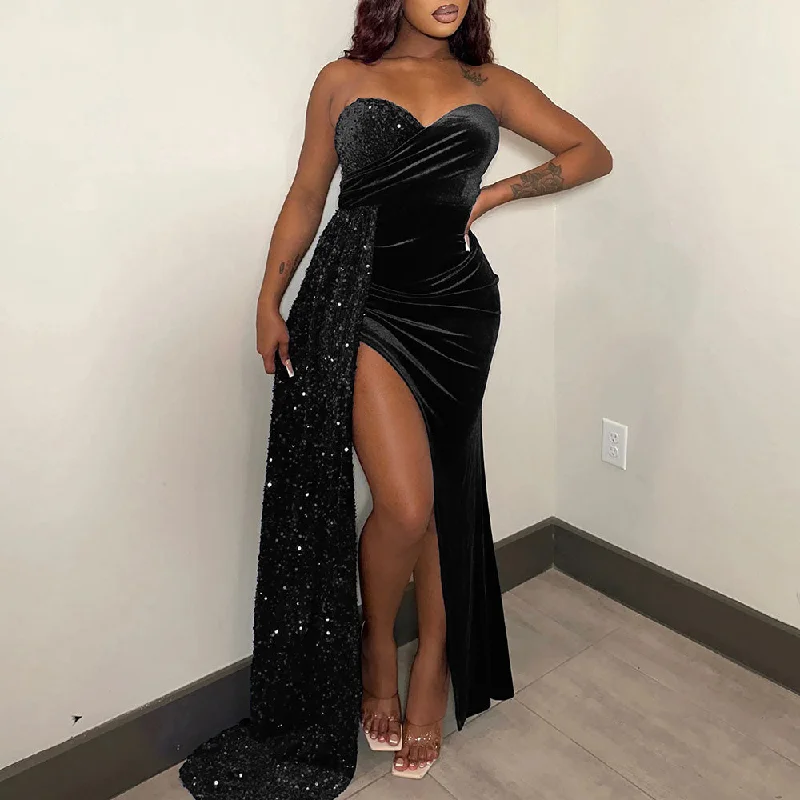 Special DealMALYBGG Sequin-Embellished Full Swing Bustier Dress 6923LY