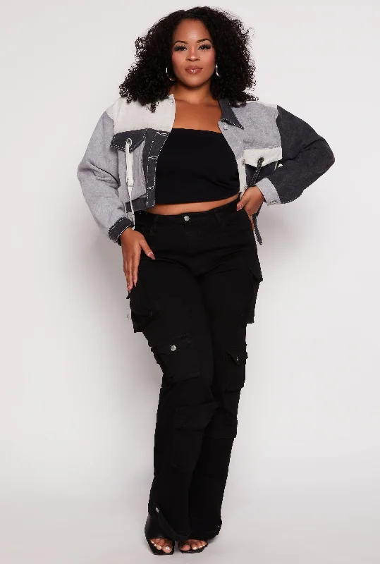 Refer a Friend, Get a DiscountPlus Size Daisy High Waist Wide Leg Cargo Jeans