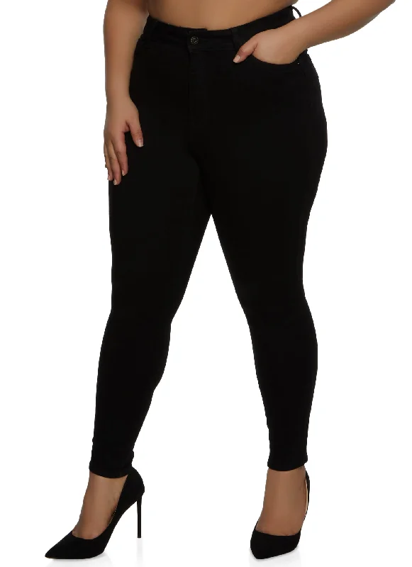 Free ShippingPlus Size WAX Push Up High Rise Skinny Jeans
