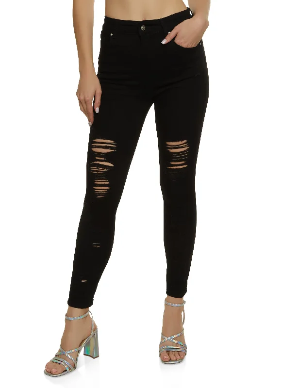 Special PromotionWAX Distressed Stretch Skinny Jeans
