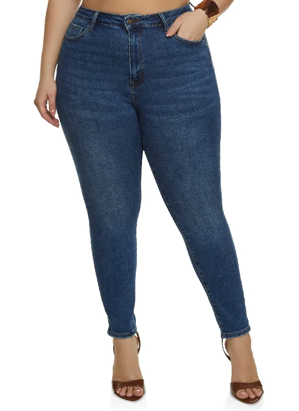 Seasonal SalePlus Size WAX Basic Whiskered Jeans