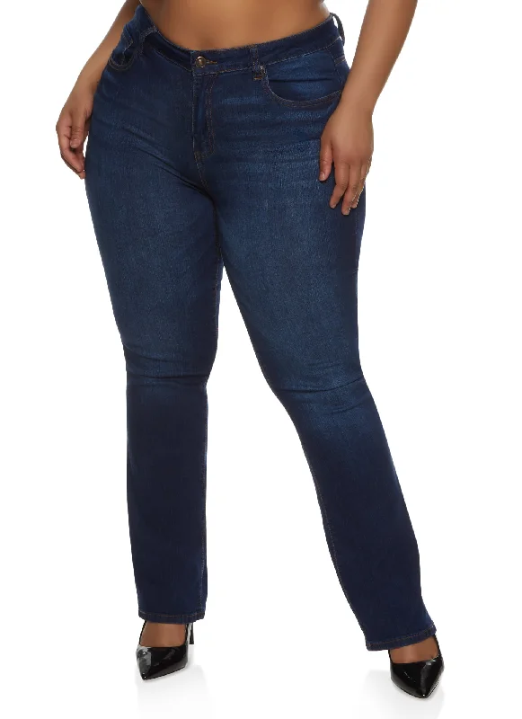 Easy Financing OptionsPlus Size WAX High Rise Boot Cut Jeans