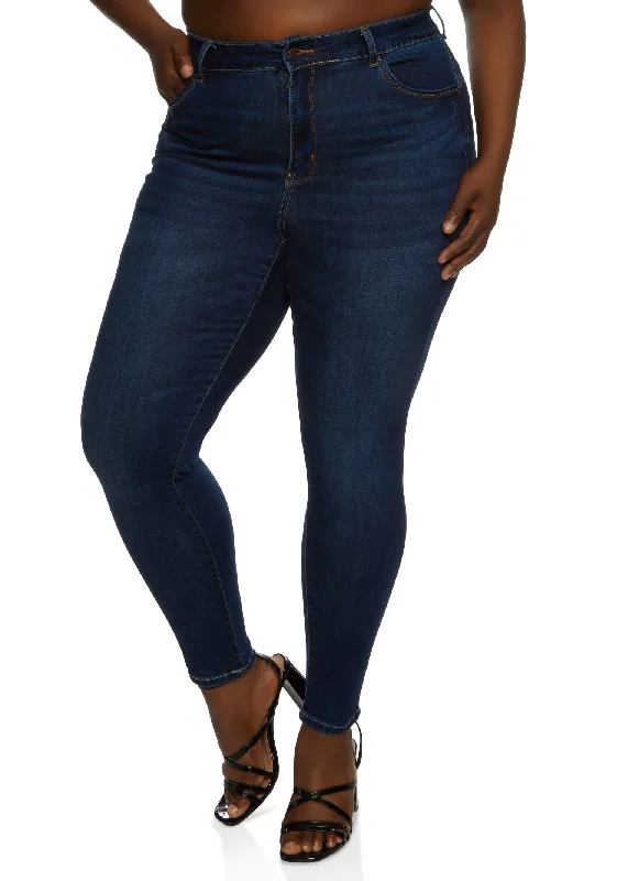 Budget - FriendlyPlus Size WAX Push Up High Rise Skinny Jeans