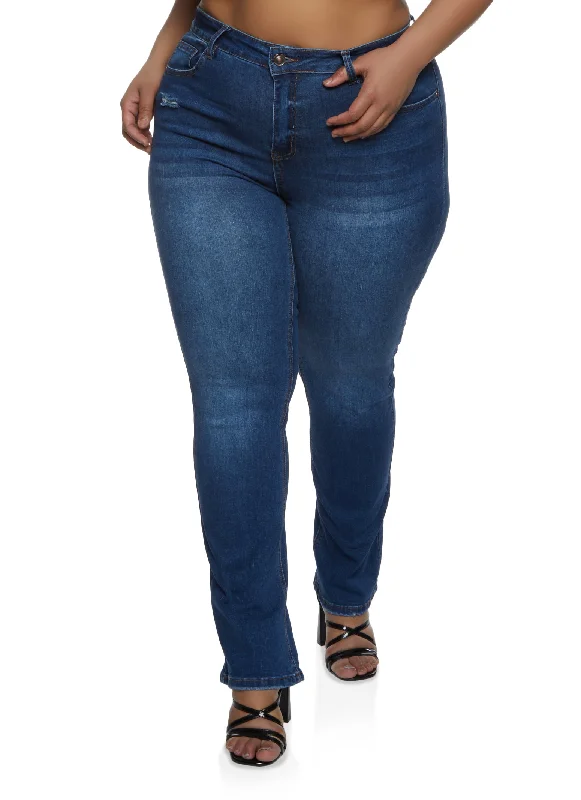 Loyalty ProgramPlus Size WAX Whiskered Boot Cut Jeans