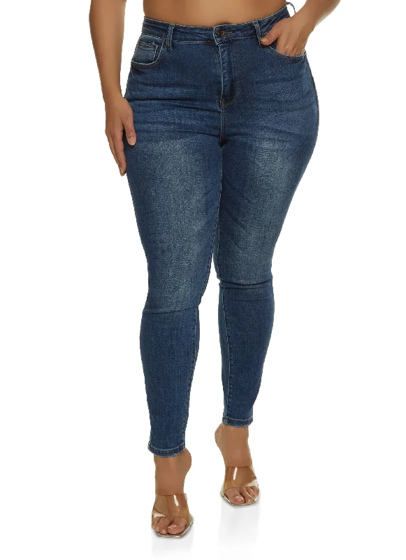 Limited Edition SalePlus Size WAX Whiskered High Waisted Jeans