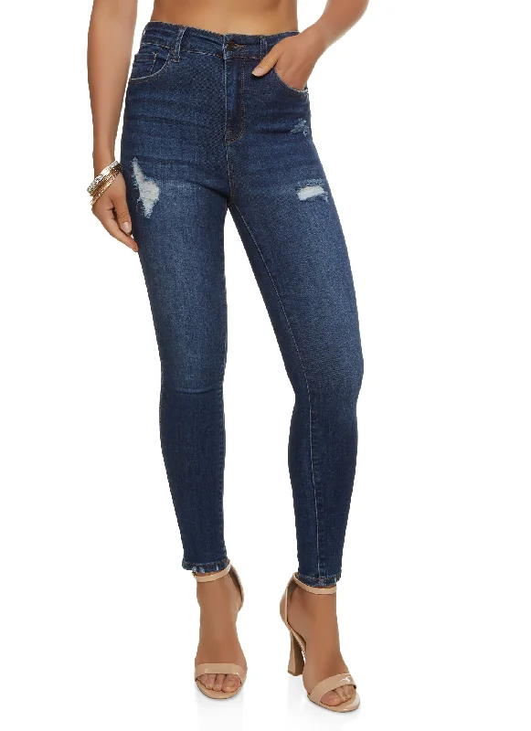 Special DealWAX Basic Distressed High Waist Skinny Jeans