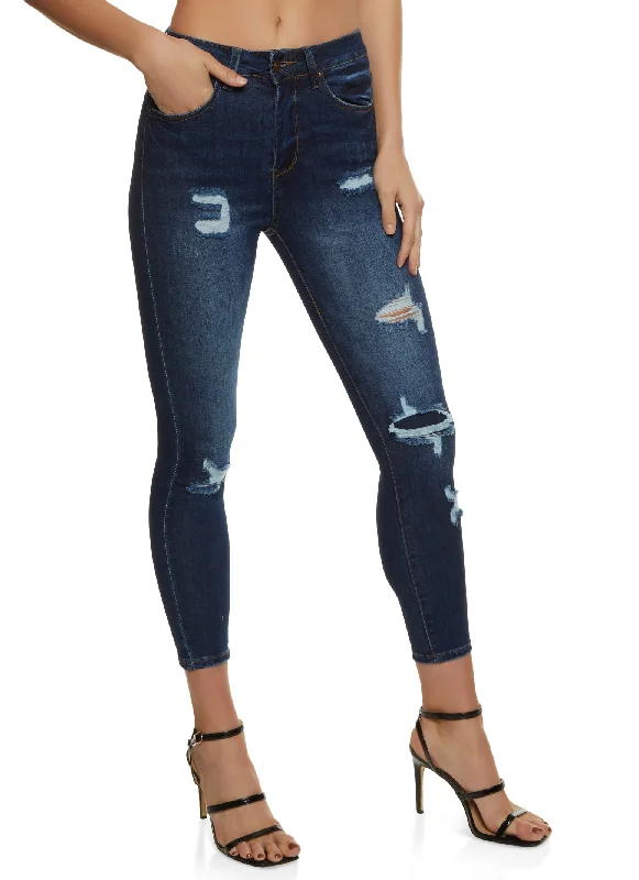 Early Bird SpecialWAX Distressed High Waisted Jeans