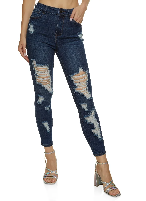 Upgrade Your Wardrobe SaleWAX Distressed Stretch Skinny Jeans