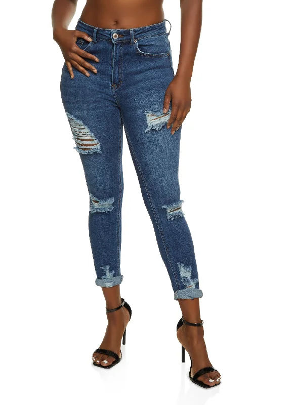 Secret SaleWAX Ripped Rolled Cuff Skinny Jeans
