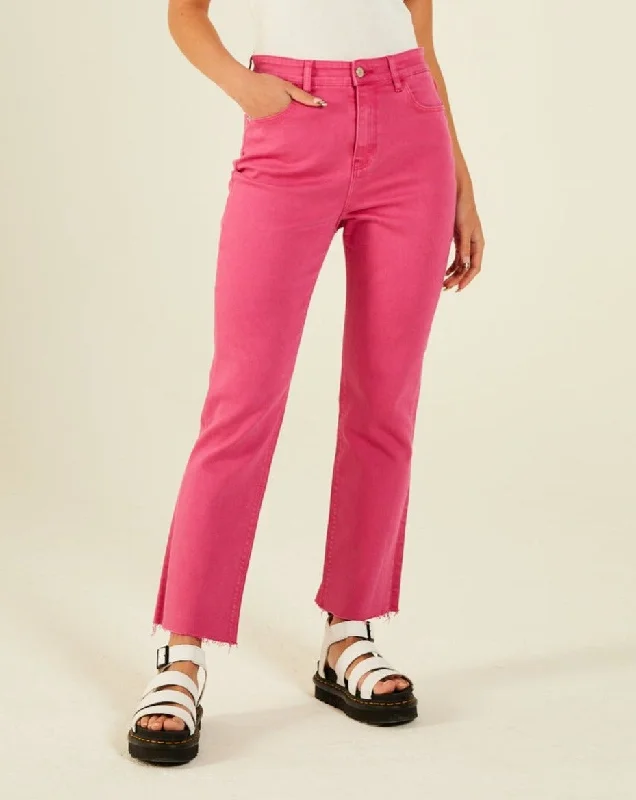 Summer SaleTara Crop Flare Pink Yarrow
