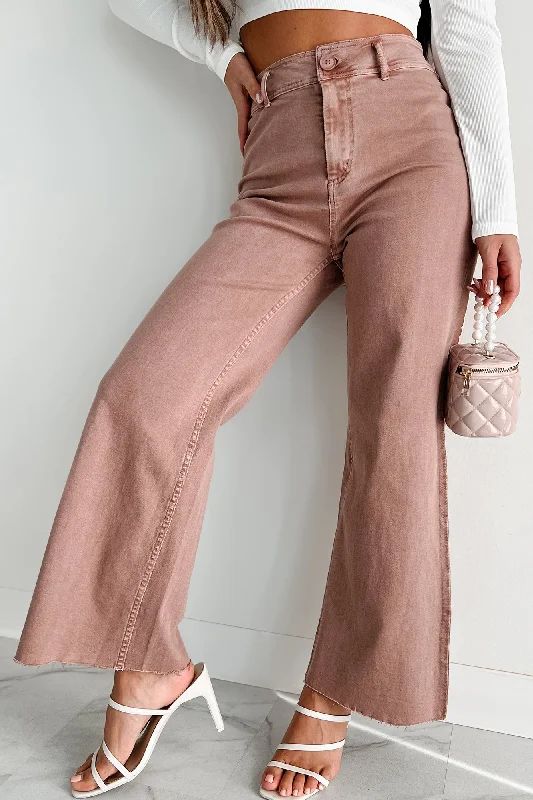 Daily DealsKeeping An Open Mind High Rise Wide Leg Jeans (Vintage Mauve)