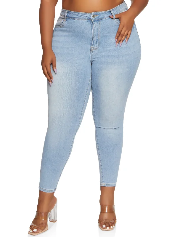 Overstock SalePlus Size WAX Basic High Waist Skinny Jeans