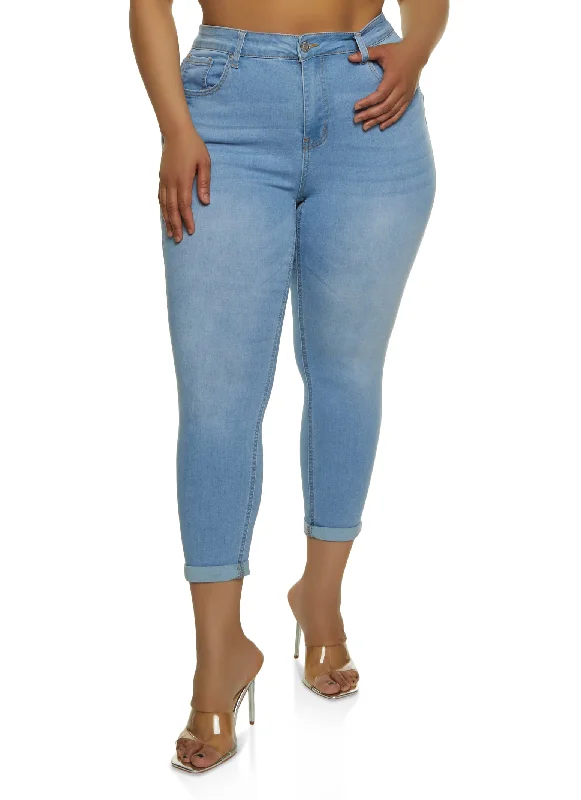 Save NowPlus Size WAX Basic Rolled Cuff Jeans