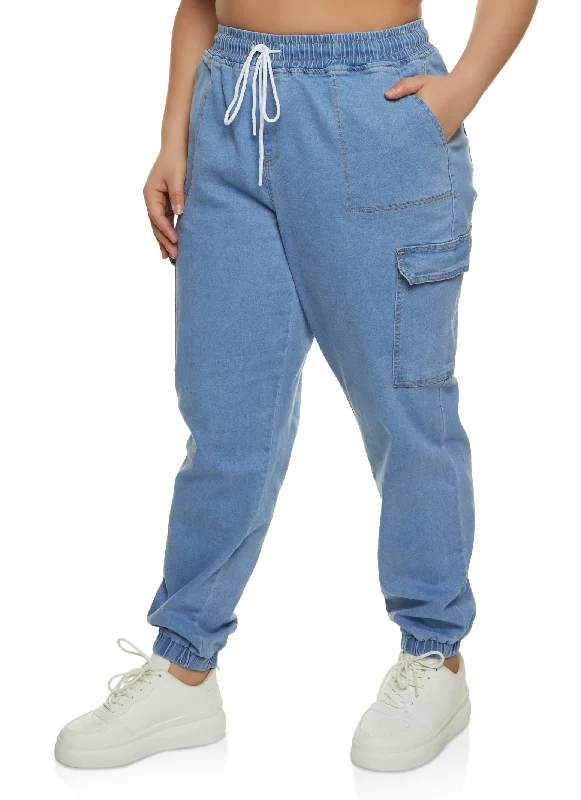 30% DiscountPlus Size WAX Denim Joggers
