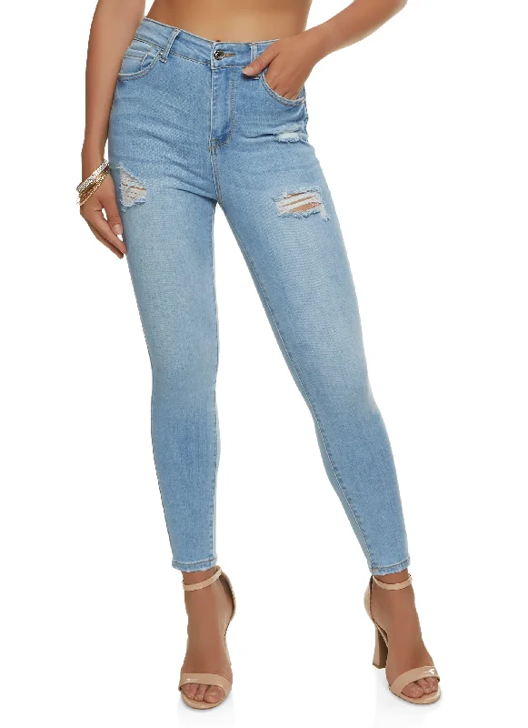 Refer a Friend, Get a DiscountWAX Basic Distressed High Waist Skinny Jeans