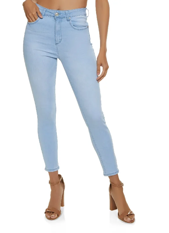 Economical ChoiceWAX Solid High Waisted Skinny Jeans
