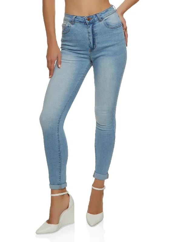 Hot DealsWAX Whiskered Rolled Cuff Skinny Jeans
