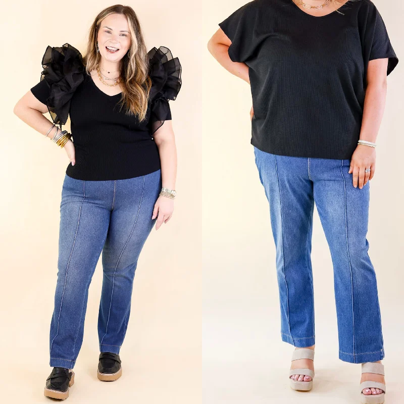 Christmas SaleLyssé | Elle Ankle Flare Denim Trousers in Mid Wash