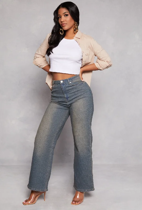 Non - Refundable SaleAlmost Famous High Waist Wide Leg Jeans