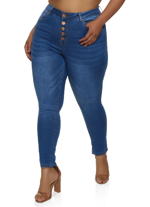 Green Tag SalePlus Size WAX 5 Button Jeans