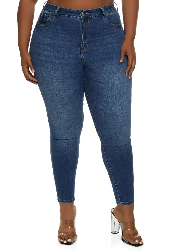 Hourly DealsPlus Size WAX Push Up High Rise Skinny Jeans