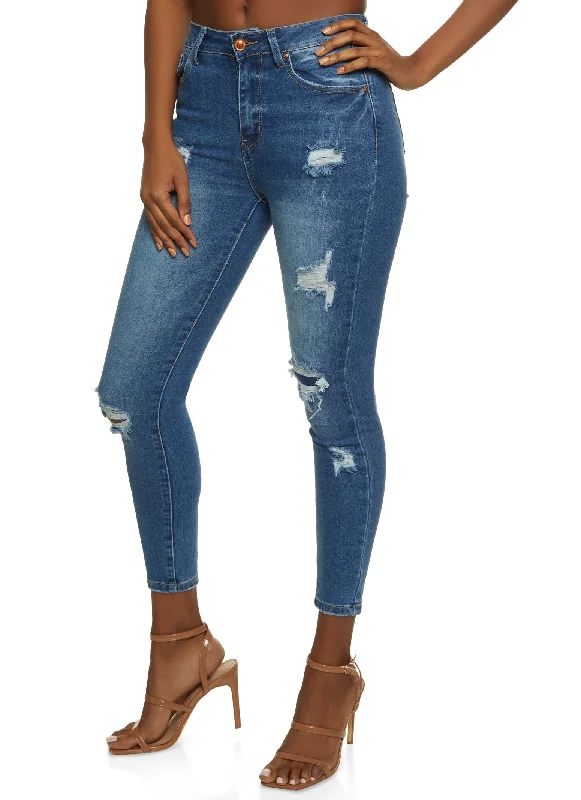 Limited StockWAX Distressed High Waisted Jeans