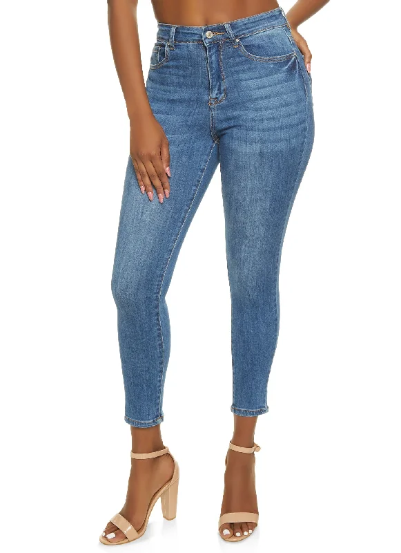 Warehouse SaleWAX High Rise Solid Cropped Skinny Jeans