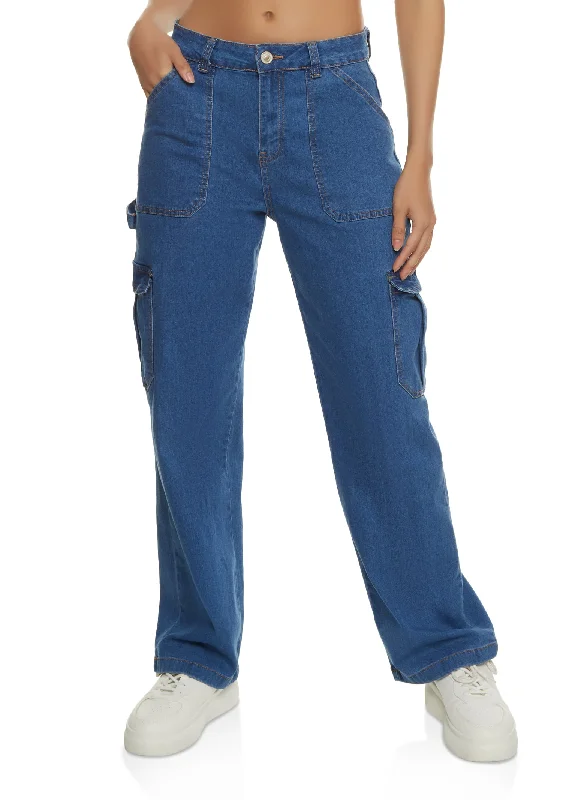 Limited StockWAX Wide Leg Pocket Detail Cargo Jeans
