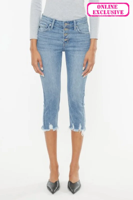 Valentine's Day SaleMID RISE CAPRI JEAN PANTS | KANCAN