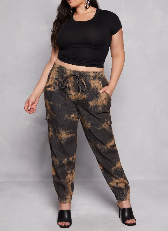 Great SavingsPlus Size Tie Dye Denim Joggers