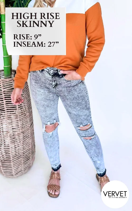 Earn PointsVERVET | Morning Light High-Rise Distressed Ankle Skinny Denim Jean