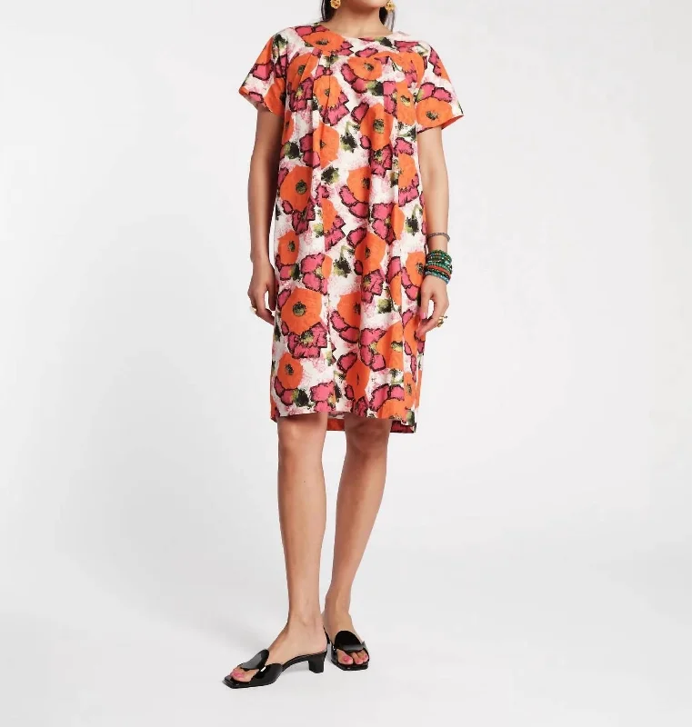 Easy Dress In Pink/orange