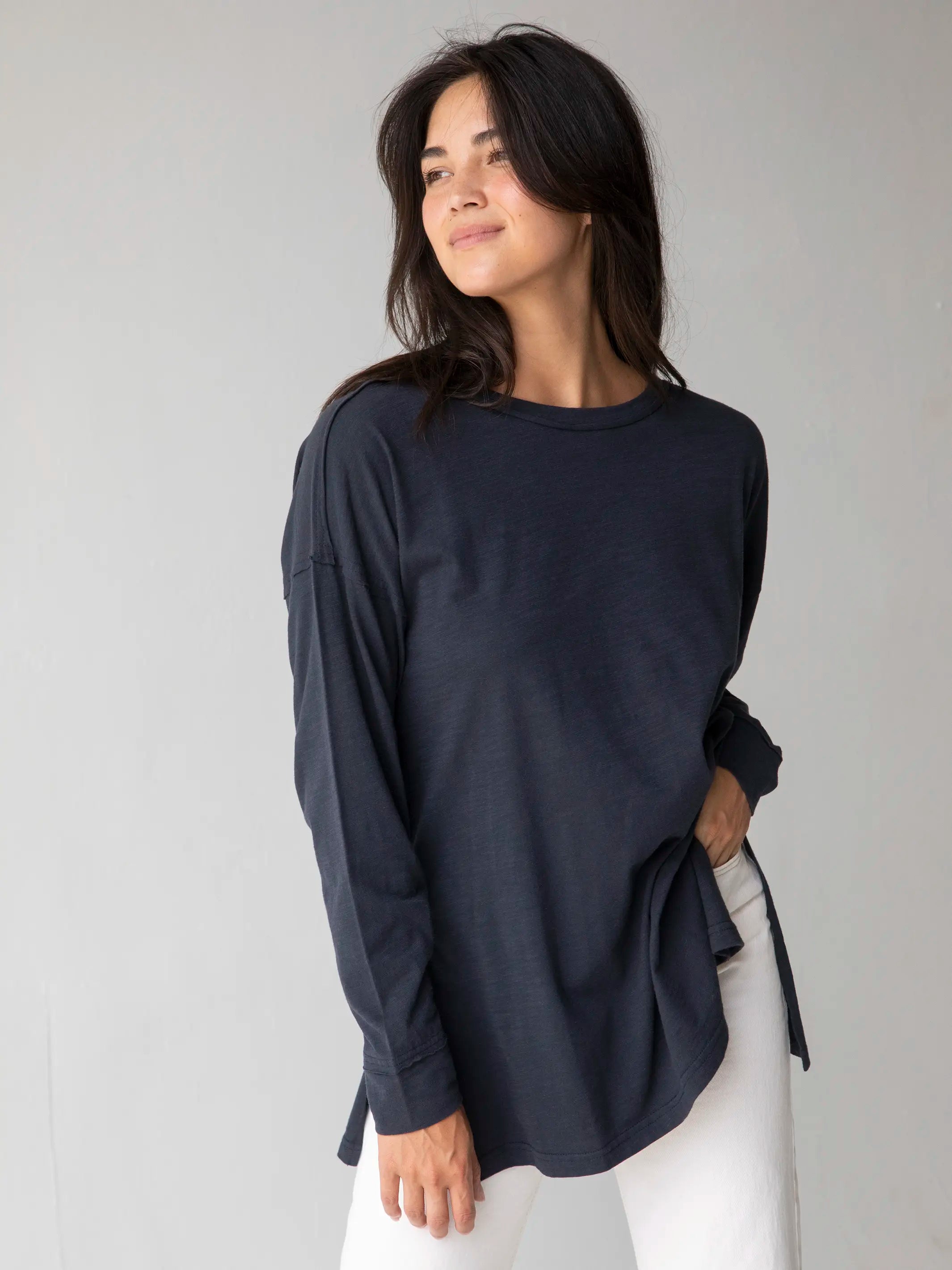Budget - FriendlyHang Around Cotton Tunic - Dark Navy