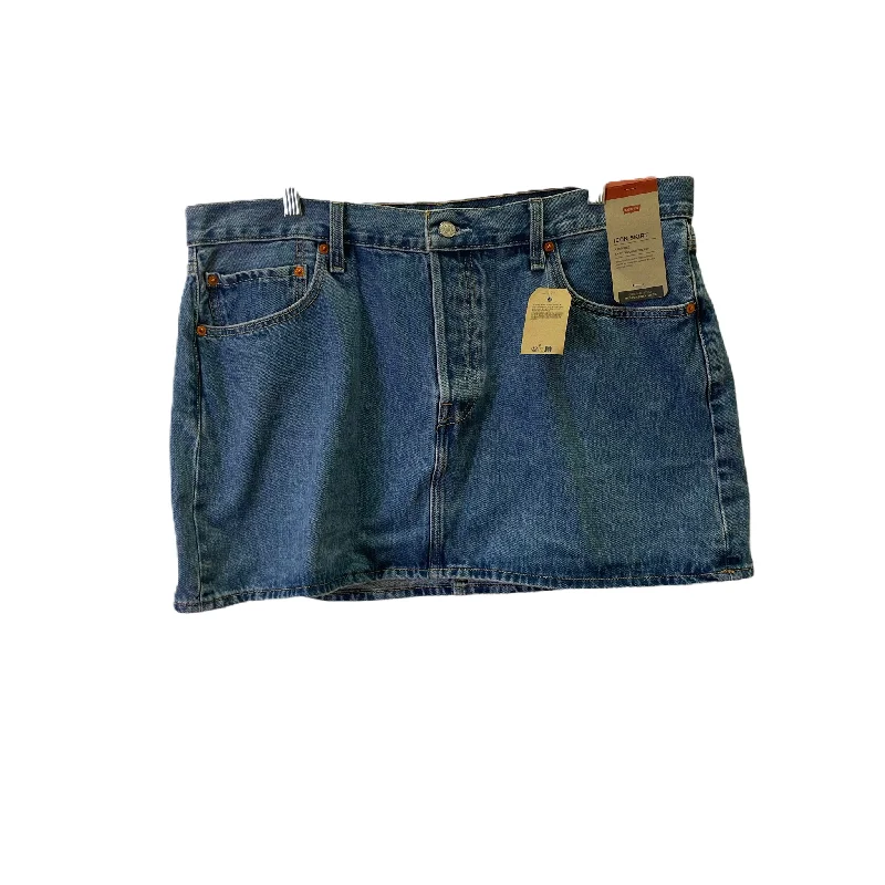 Thanksgiving SaleBlue Denim Skirt Mini & Short By Levis, Size: 14