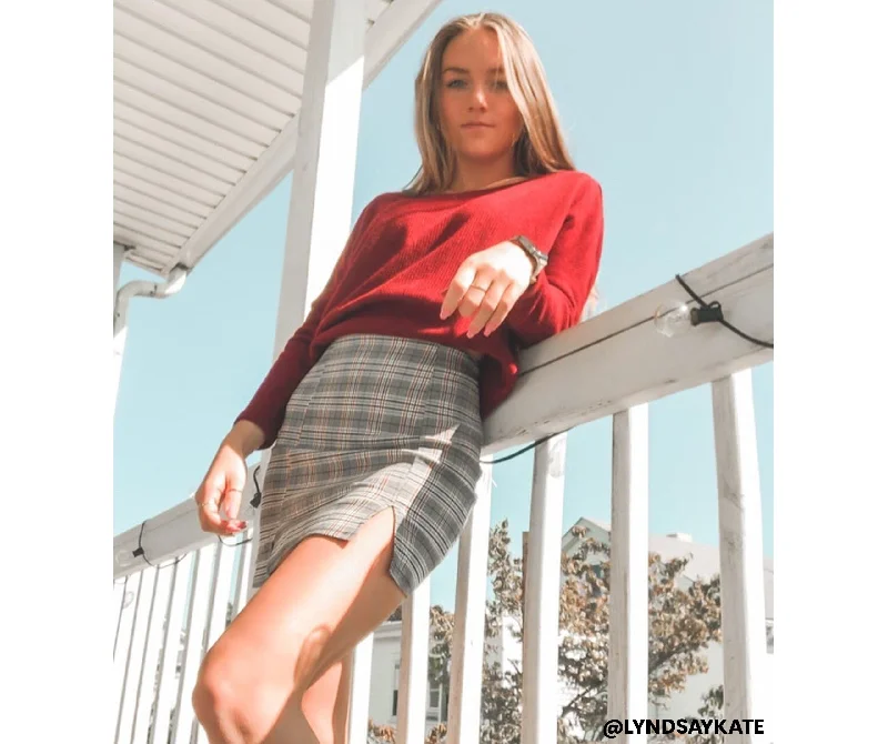 Final SalePreppy In Plaid Double Slit Mini Skirt