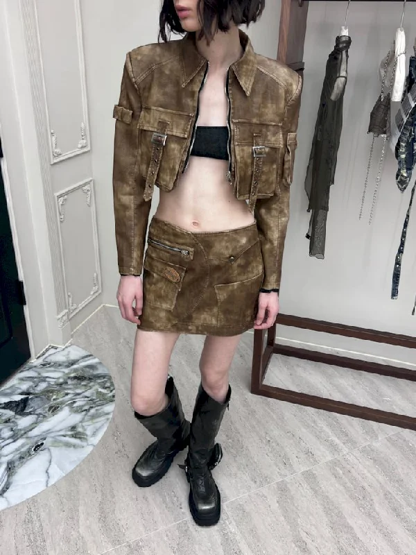 Limited StockLight punk leather skirt【s0000006790】